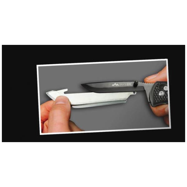 Outdoor Edge Onyx EDC Series Folding Knife, 3-1/2 in L Blade, Stainless Steel Blade, Non-Slip Grip Handle