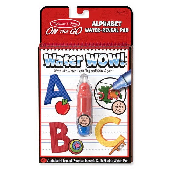 Melissa & Doug On the Go Water Wow! Alphabet Water Reveal Pad, 4-Sheet, Spiral Binding
