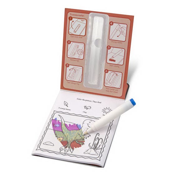 Melissa & Doug On the Go ColorBlast Dinosaurs No Mess Coloring Pad, 24-Sheet