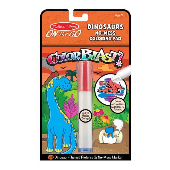 Melissa & Doug On the Go ColorBlast Dinosaurs No Mess Coloring Pad, 24-Sheet