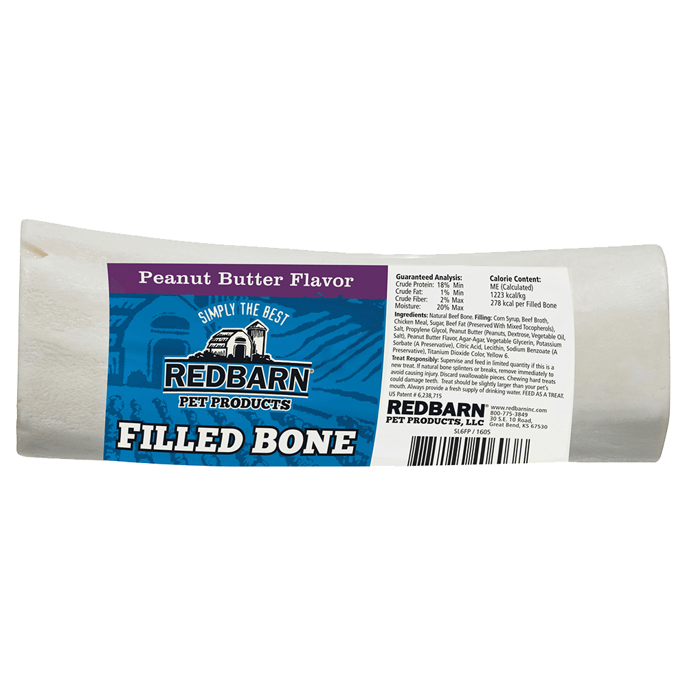 Redbarn Filled Bone, L, Peanut Butter Flavor, 5 oz