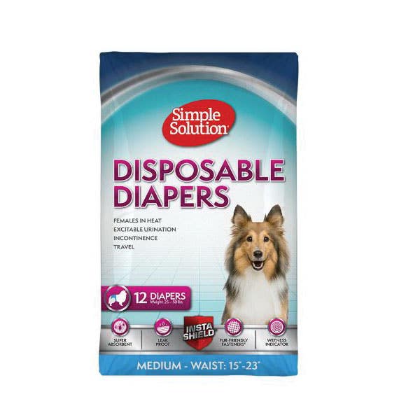 Simple Solution Disposable Dog Diapers, Medium