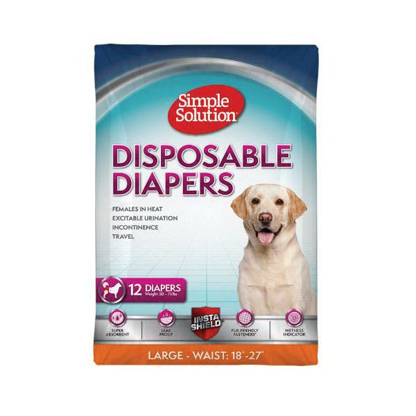 Simple Solution Disposable Dog Diapers, Large