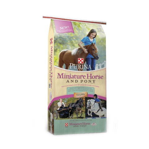 Purina 45854 Miniature Horse and Pony Feed, Active Pleasure, Breeding and Growing Lifestage, Pellet, 50 lb