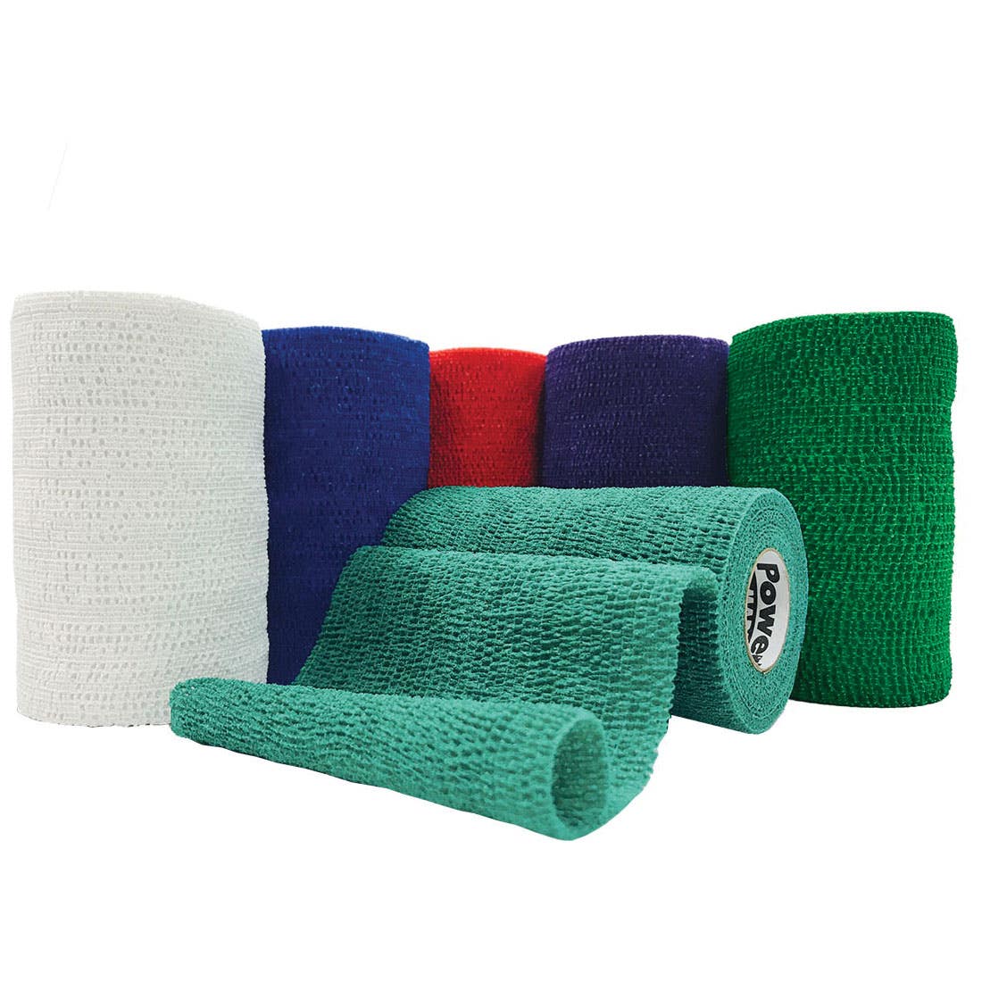 PowerFlex 3840WH-018 Cohesive Bandage, 5 yd L, 4 in W, White