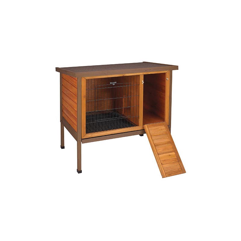 Ware Rabbit Hutch, 36 in W, 24 in D, 34-1/2 in H, M, Wood, Powder-Coated/Satin