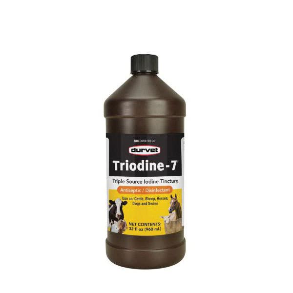 Durvet Triodine-7 001-1809 Iodine Tincture, Dark Brown, 32 oz Bottle