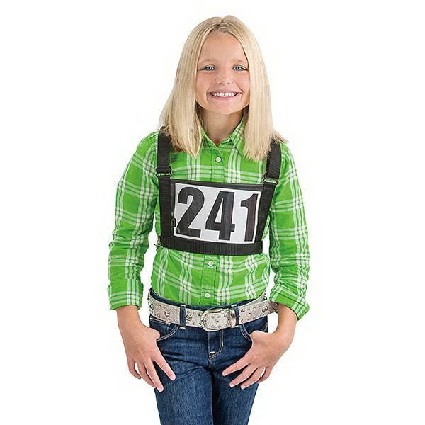 Weaver Livestock Exhibitor Number Harness, M/L, Nylon Webbing, Black