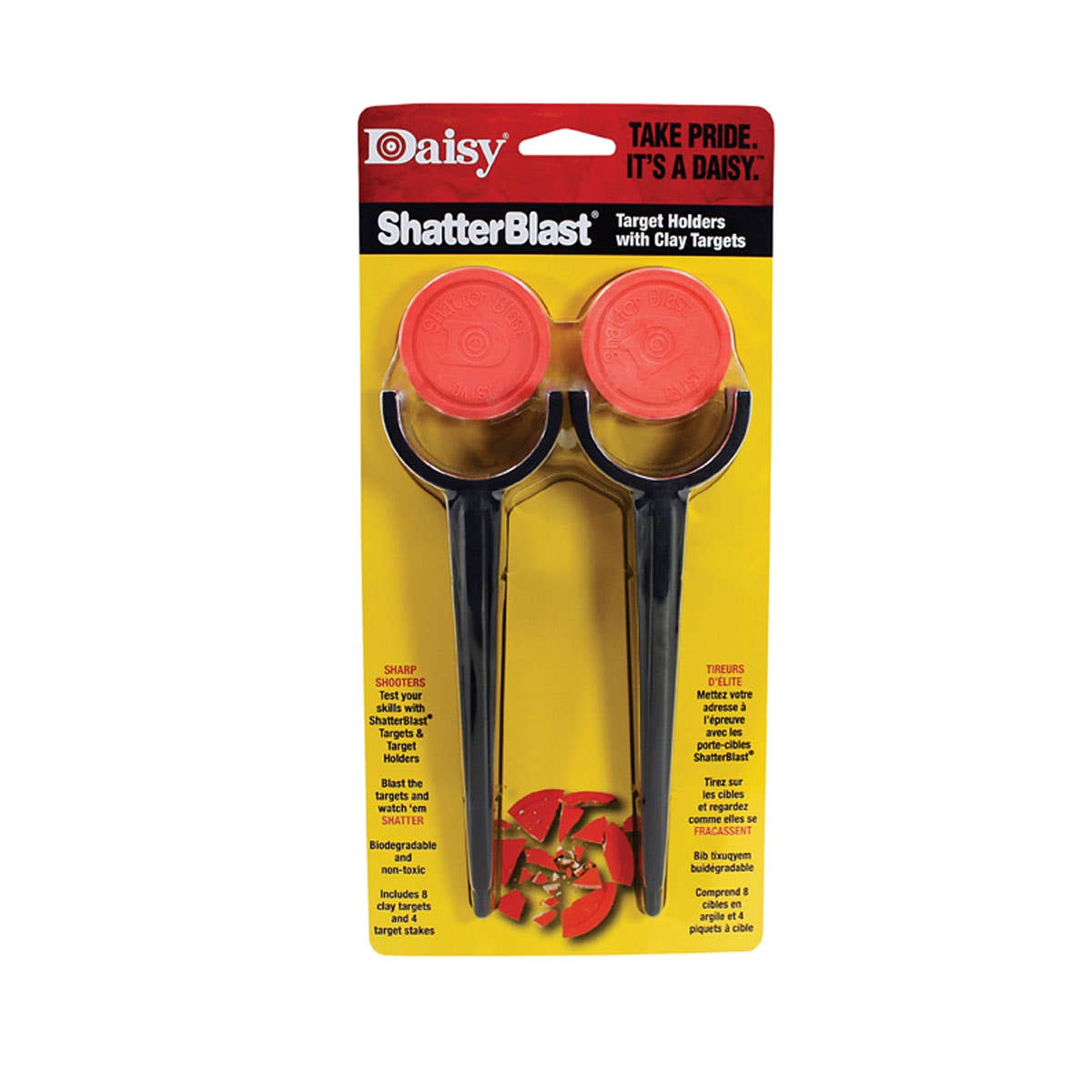 Daisy ShatterBlast Clay Target with Target Stakes, Clay/Plastic