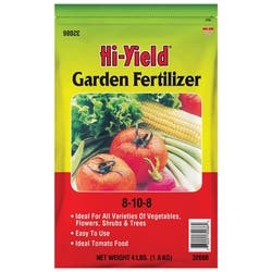 Hi-Yield 32086 Garden Fertilizer, 4 lb, Granular, 8-10-8 N-P-K Ratio
