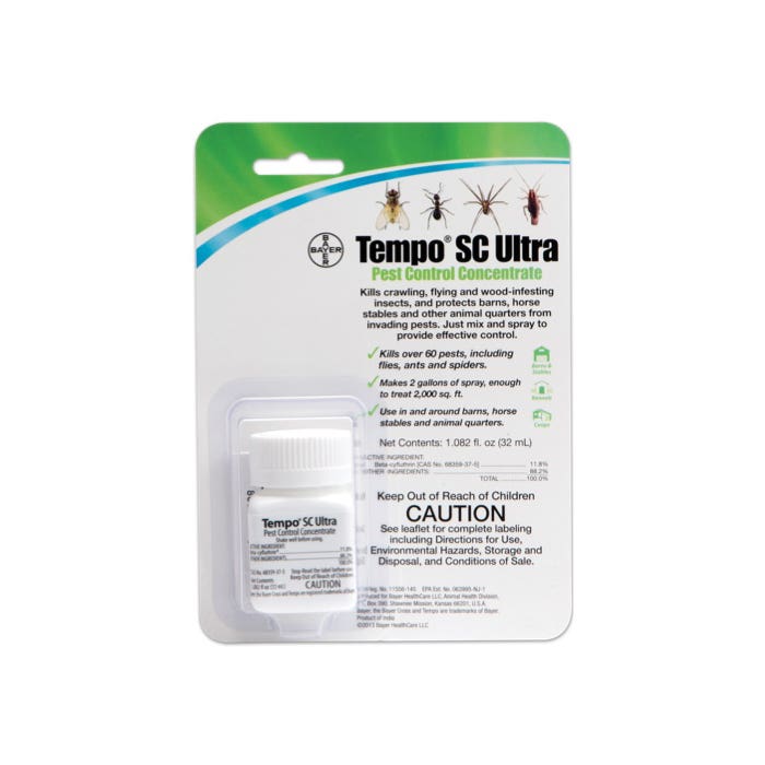 Bayer Tempo SC Ultra MBB03 Pest Control Concentrate, Liquid, Spray Application, 32 mL