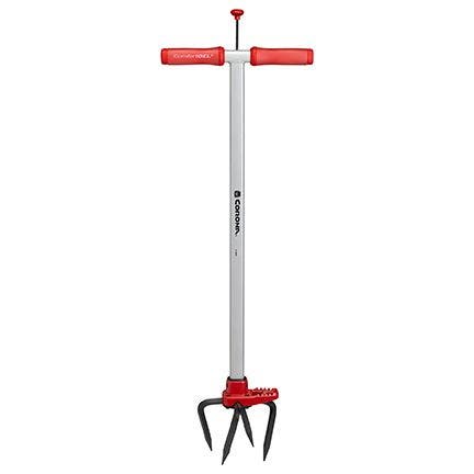CORONA ComfortGEL Garden Tiller, 32 in L, 9 in Dia Tine, 6 in L Tine, 4 -Tine, Steel Handle