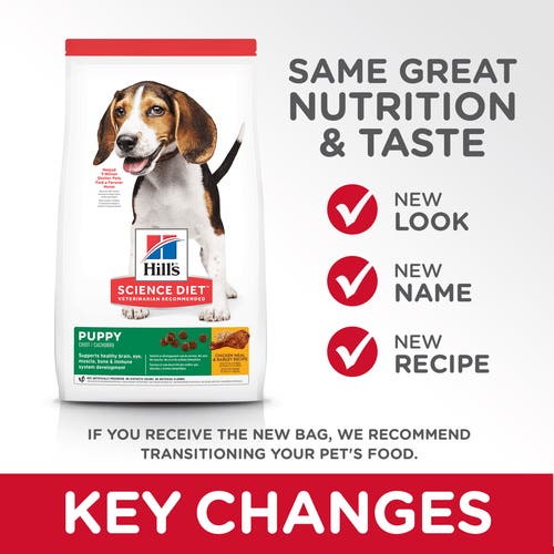 Science Diet Dog Food, Puppy Breed, Dry, Barley, Chicken Flavor, 30 lb Bag