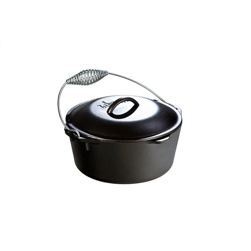 Lodge Dutch Oven, 5 qt Capacity, Cast Iron, Black, Bail Handle