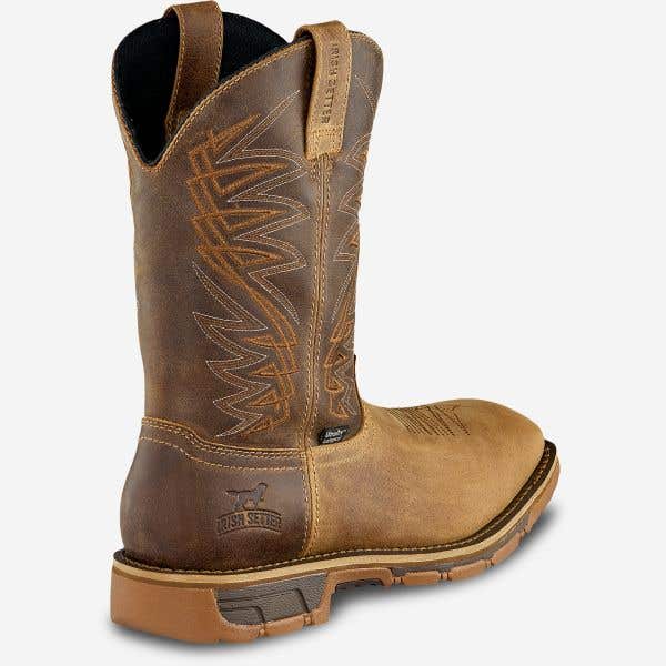 Irish Setter MARSHALL Series 83912-11EE Boots, Pull-On, EE W, 11, Brown/Tan, Leather