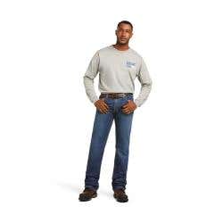 Ariat Basic FR M4 Series Jeans, 30 in, 36 in L, Flint, Bootcut, Relaxed