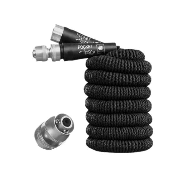POCKET hose Silver Bullet Expanding Garden Hose, 3/4 in, 50 ft L, Plastic, Black