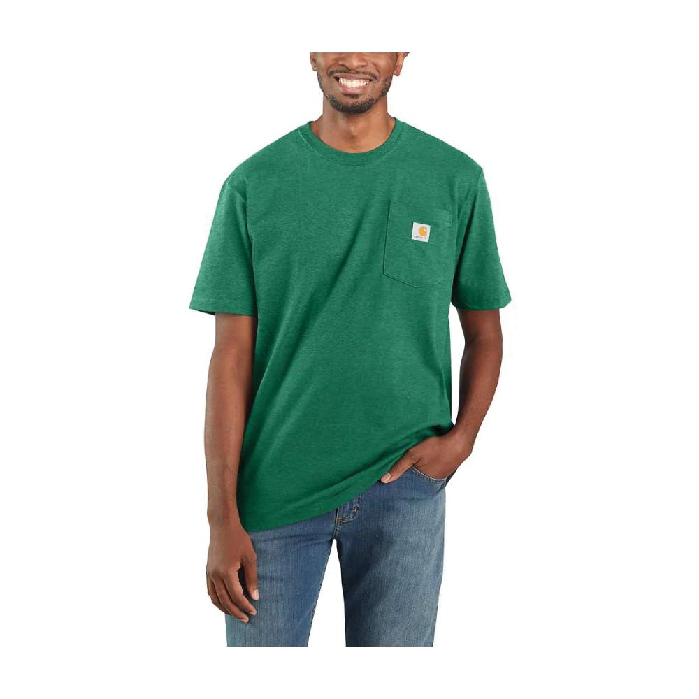 Carhartt T-Shirt, 3XL, Regular, Cotton, North Woods Heather, Crew Neck Collar, Short Sleeve, Original Fit