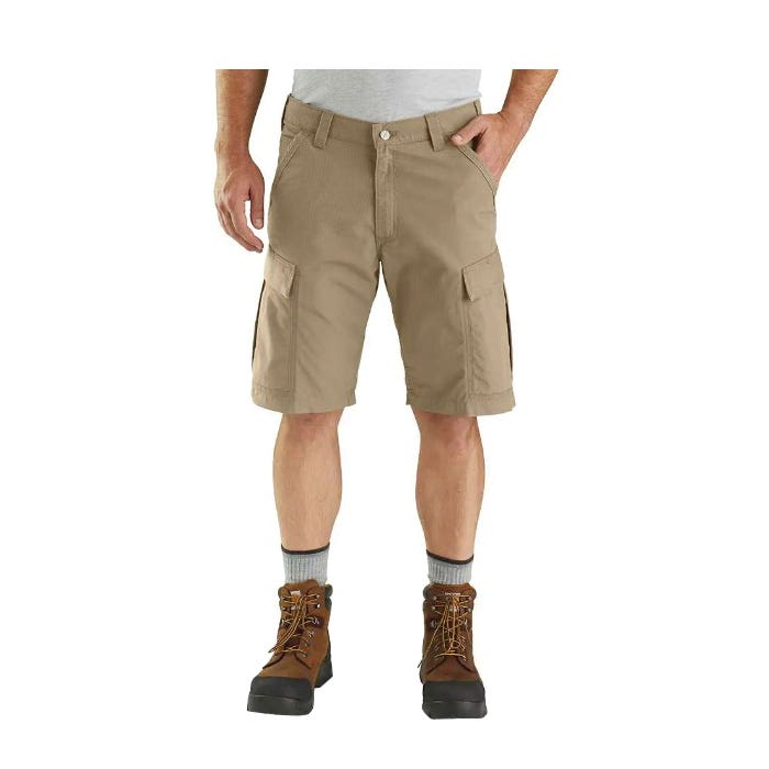 Carhartt 103543-25336A Cargo Shorts, 36 in, Cotton/Polyester Ripstop, Dark Khaki