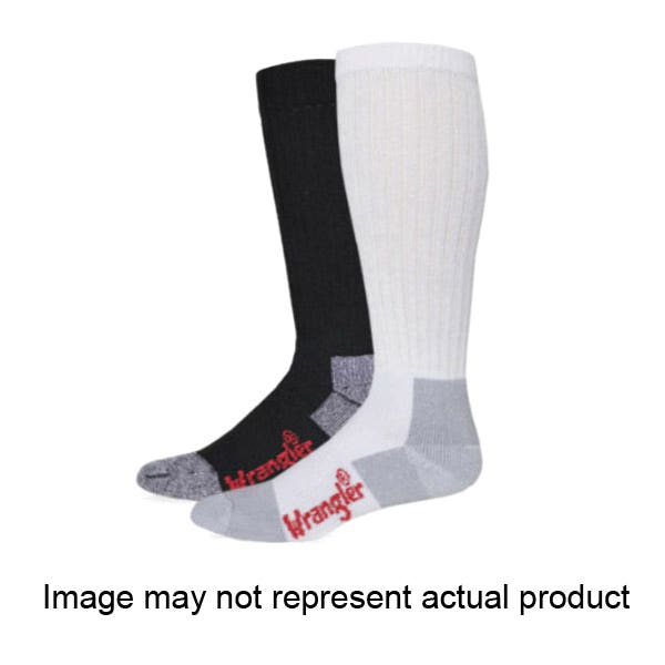 Wrangler Work Boot Socks, Men's, L, Cotton/Nylon/Spandex, White