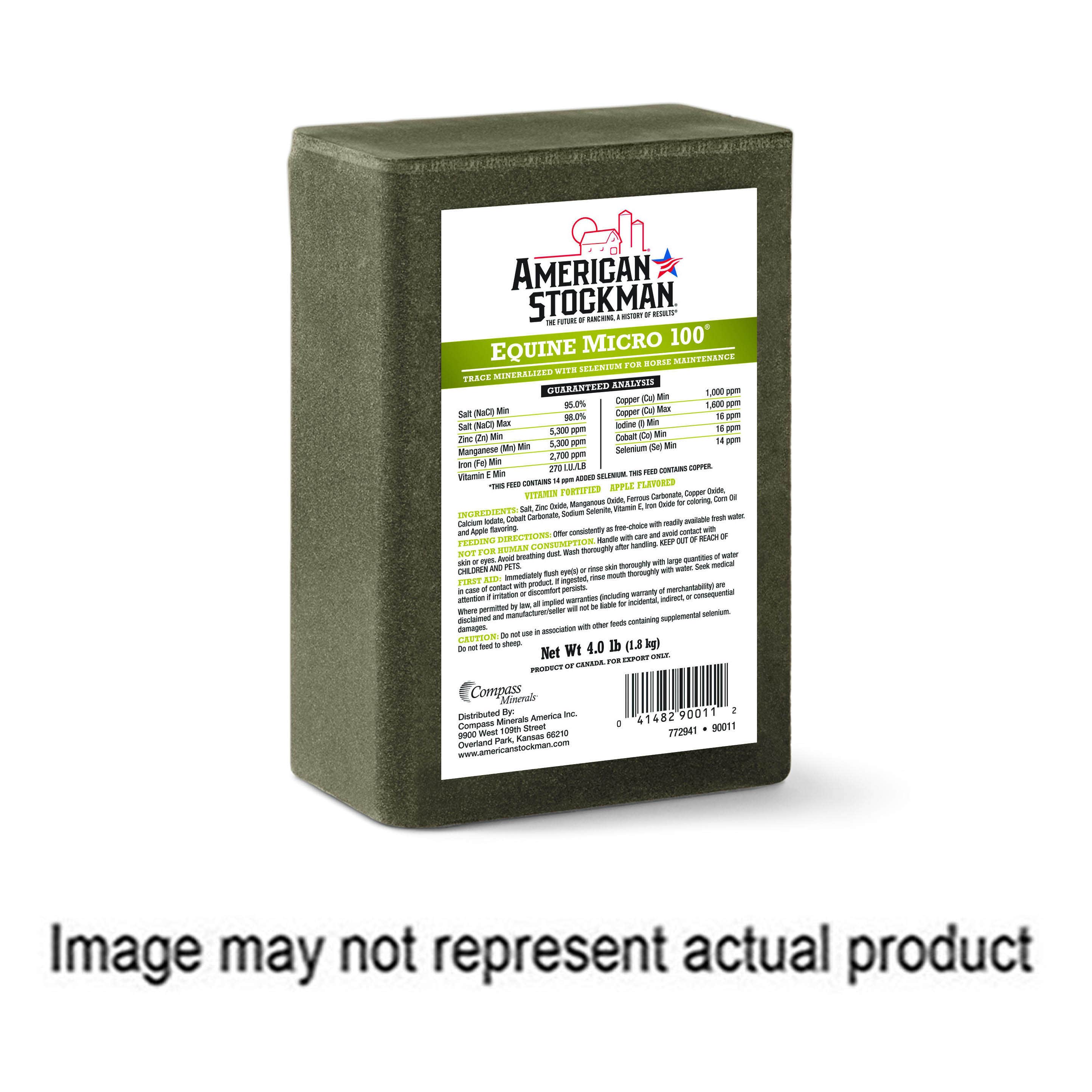 American Stockman Equine Micro 100 Salt Brick Apple 4 lb