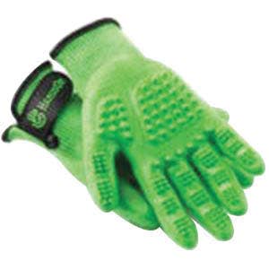 HandsOn Gloves, Shedding Bathing and Grooming, Nylon, Green, Rubber Nodules, Cat, Dog, Horse and Livestock - 825466