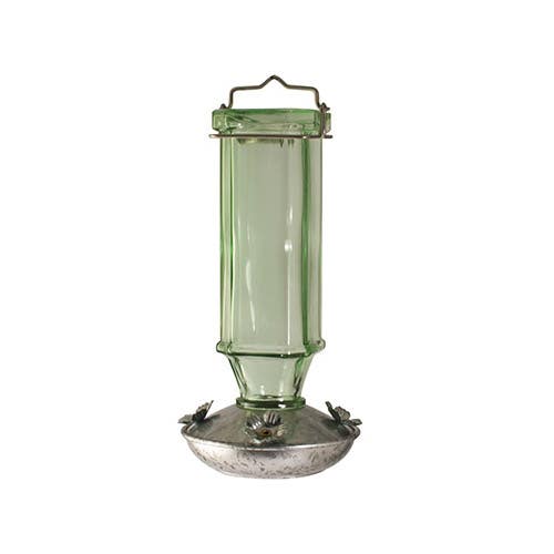 Woodlink Bird Feeder, Rustic Farmhouse, 16 oz, 4-Port/Perch, Glass/Metal, Clear