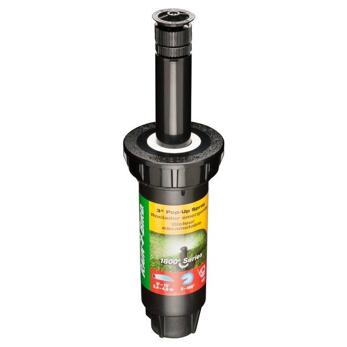 Rain Bird Pop-Up Spray Head Sprinkler, 1/2 in Connection, Female, 3 in H Pop-Up, 8 to 15 ft, Fixed Nozzle