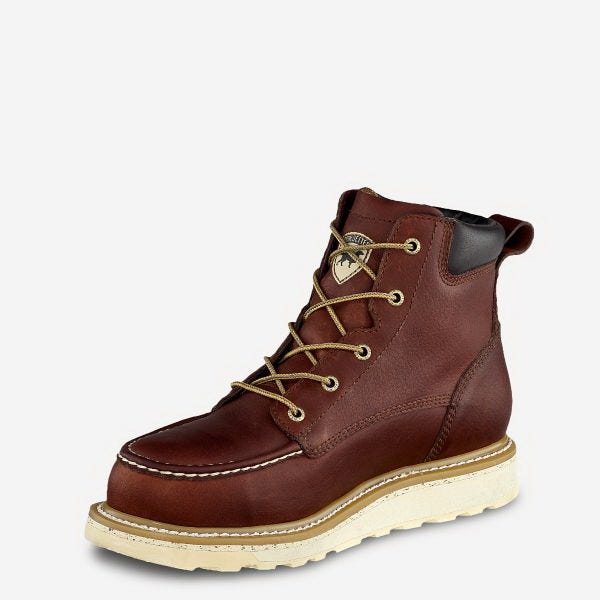 Irish Setter Ashby Series Work Boots, 11.5 in, EE W, Brown, Leather