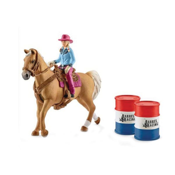 Schleich-S Barrel Racing with Cowgirl, Horse, Plastic