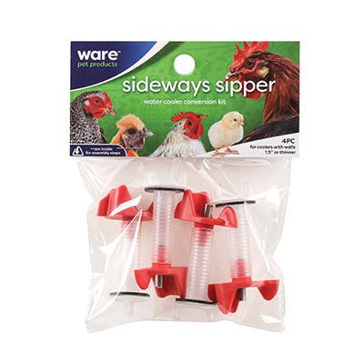 Ware Sideways Sipper Poultry Waterer Cooler Kit, Clear/Red