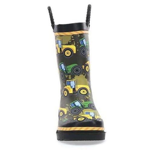 Western Chief Boy's Tractor Tough Rain Boots, 10, M W, Tractor, Taupe
