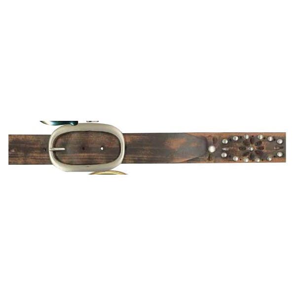 G-Bar-D 6543300-200 M Belt, Women's, M, Oval Buckle, Antique Nickel Buckle, Buffalo Leather, Brown, Buckle