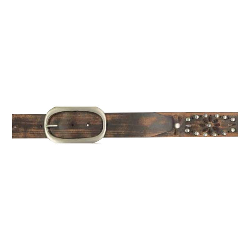 G-Bar-D 6543300-200 2XL Belt, Women's, 2XL, Oval Buckle, Antique Nickel Buckle, Buffalo Leather, Brown, Buckle