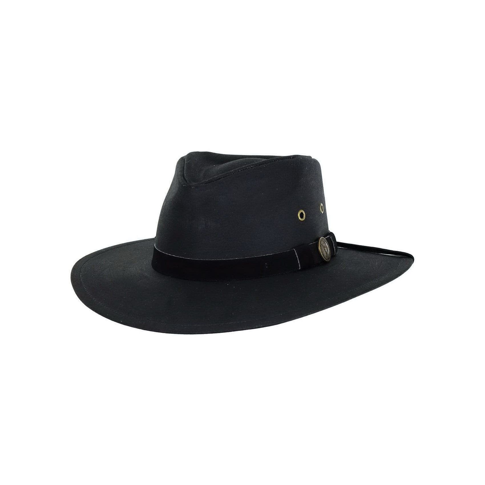 Outback Trading Company 1480 BLK XL Kodiak Hat, XL, Cotton Oilskin, Black