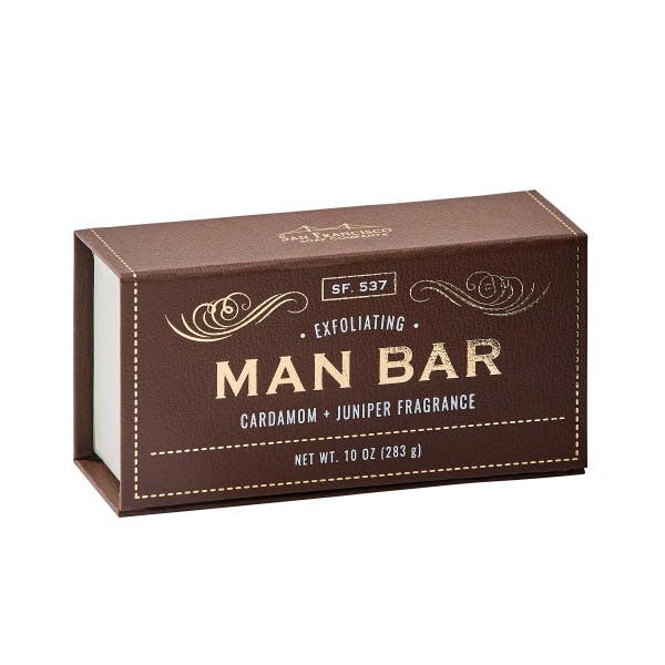 San Francisco Soap Company Man Bar Soap, Exfoliating Cardamom, Juniper, 10 oz