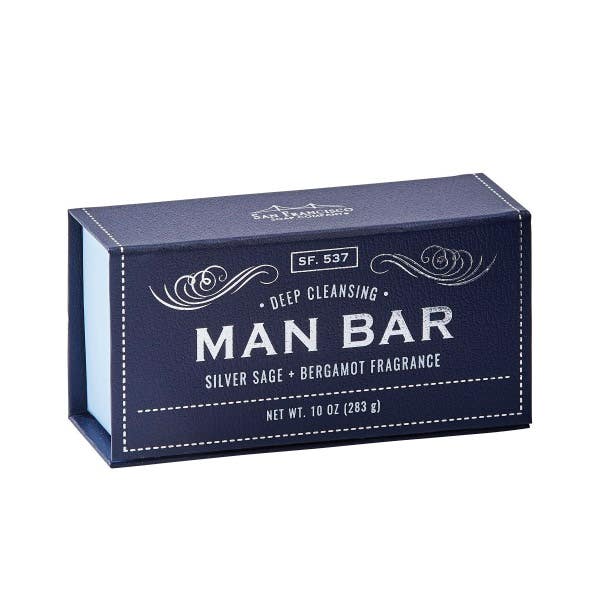 San Francisco Soap Company Man Bar Soap, Silver Sage and Bergamot, 10 oz