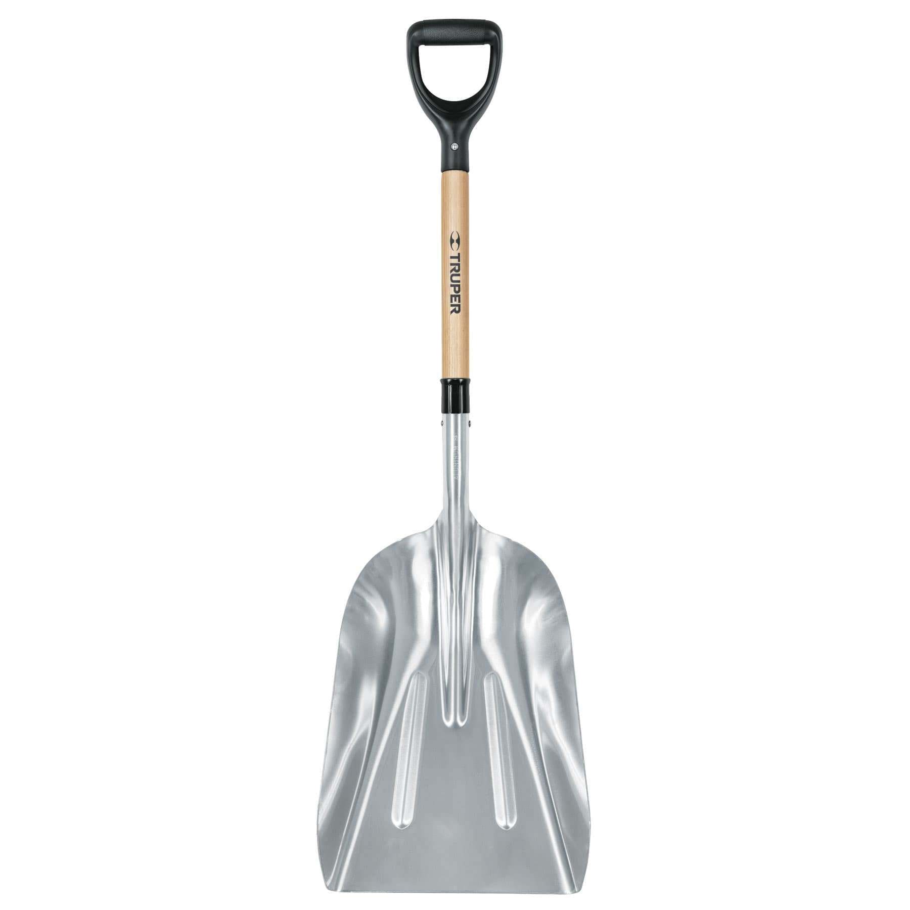 Truper Aluminum Scoop Shovel with 13.25" Blade, Wood Handle