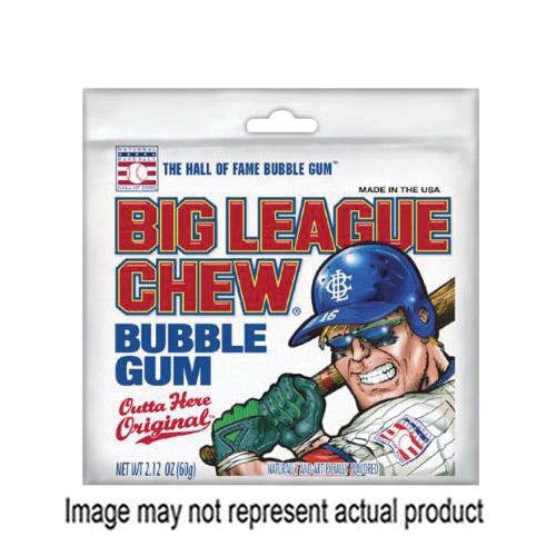 Big League Chew Outta Here Original Bubble Gum, 2.12 oz Pouch