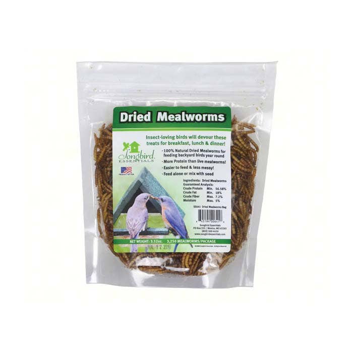 Songbird ESSENTIALS SE641 Dried Mealworms Bird Food, 100 g, Mealworm, Dry, Pack