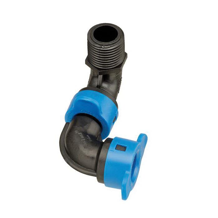 Orbit Blu-Lock 31985 Swing Joint, 1/2 in, MPT, ABS, Black/Blue