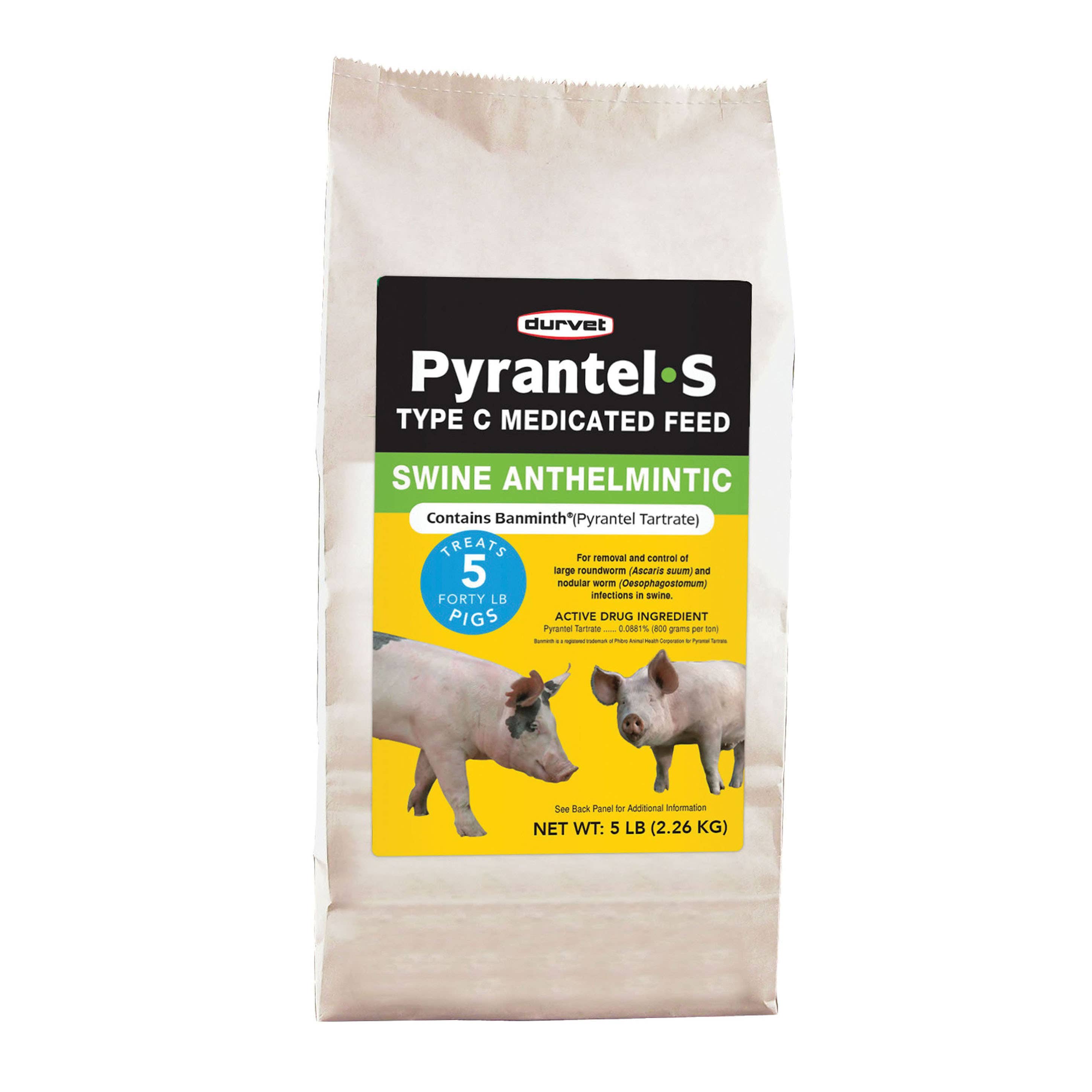 Durvet Pyrantel-S 001-07971 Swine Anthelmintic, Pet Treated: Swine, 5 lb Bag