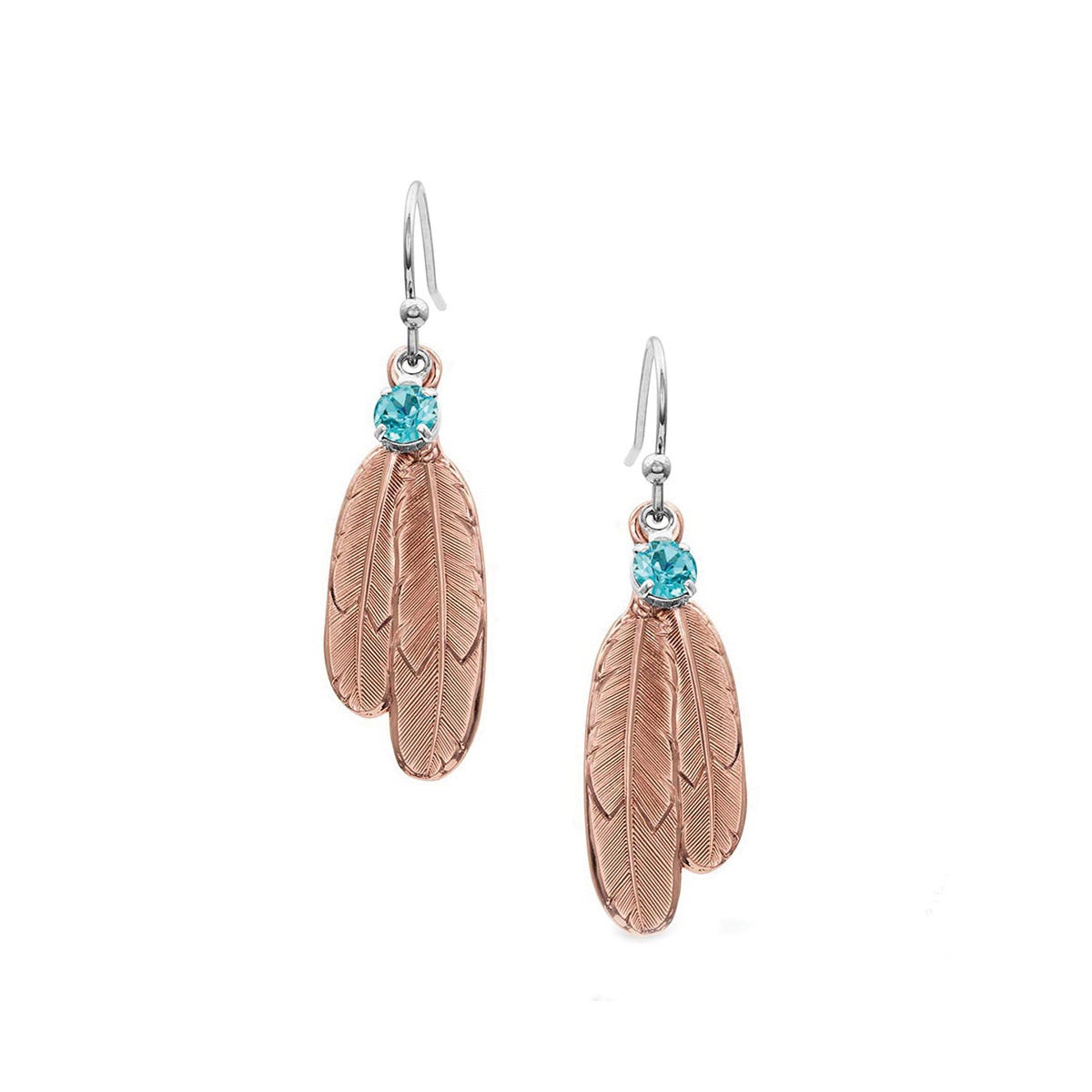 Montana Silversmiths Gift of Rose Gold Freedom Feather Earrings