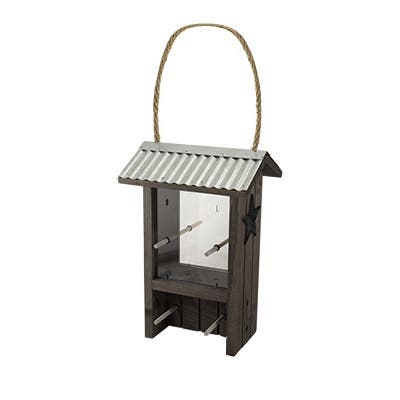 Woodlink Farmhouse Bird Feeder, Rustic, Plastic/Wood, Clear