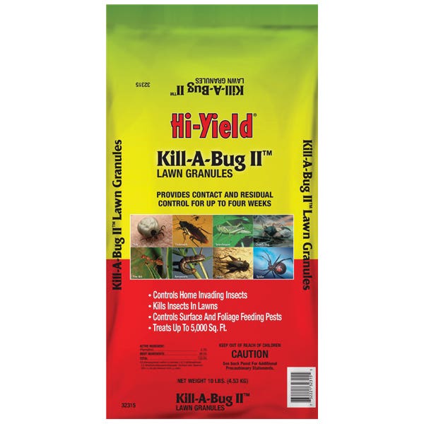 Hi-Yield KILL-A-BUG II Lawn Insecticide, Granular, Lawns, Shrubs, Trees, 10 lb