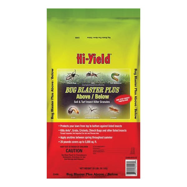 Hi-Yield Bug Blaster Plus Above/Below Soil and Turf Insect Killer Granules, Granular, 20 lb