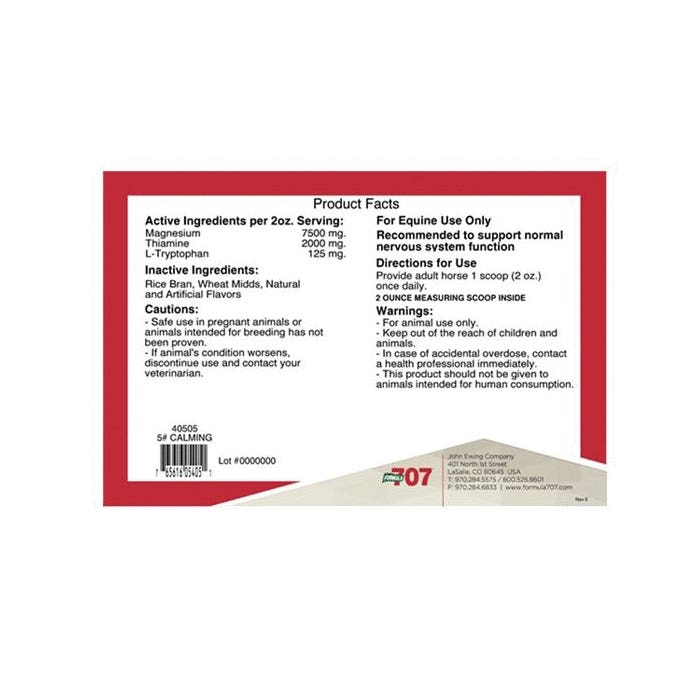 Formula 707 Calming Supplement Pellet 5 lb Bucket