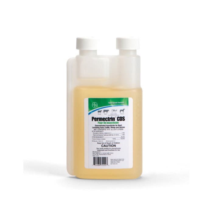 Bayer Permectrin CDS 84282596 CDS Pour-On Insecticide, Liquid, Light Yellow/Yellow, Oily, 16 oz
