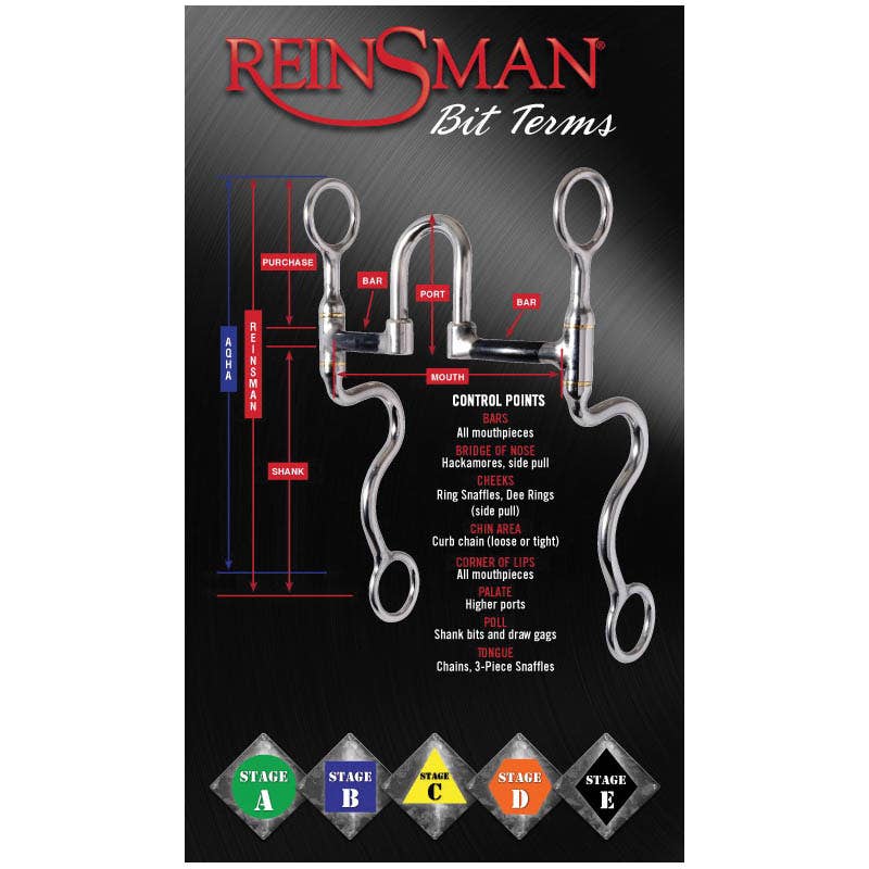 Reinsman Junior Cowhorse Snaffle Bit, 3/8 in, 5 in Mouth, Iron