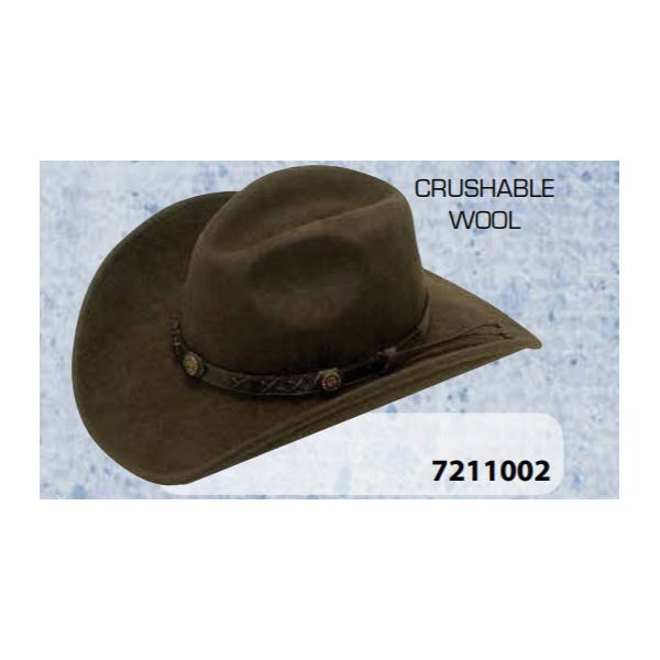 Twister Crushable Wool Series 7211002-XL Hat, XL, Leather/Wool, Brown